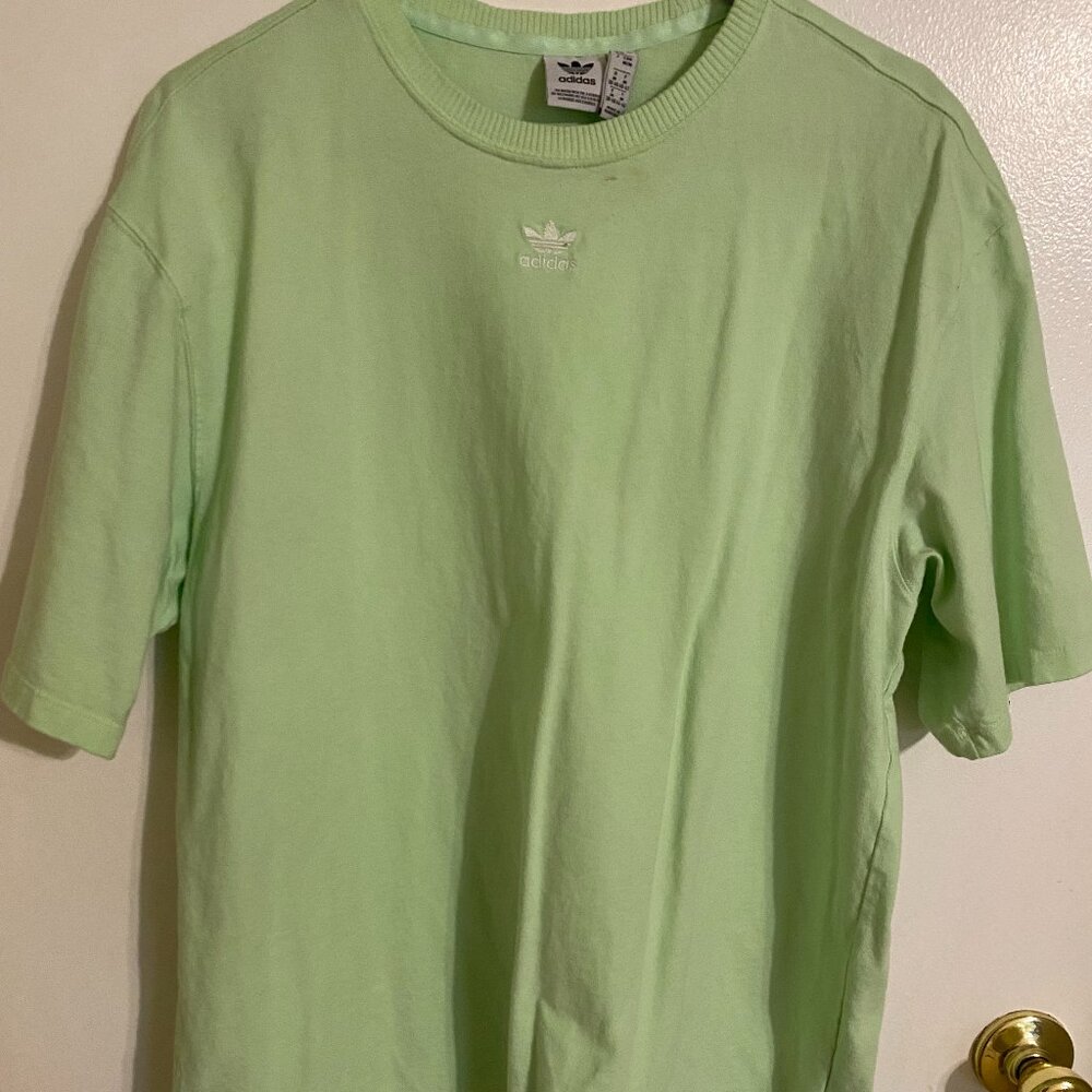 Adidas Oversized Boyfriend T Shirt Semi Green Spark Size M